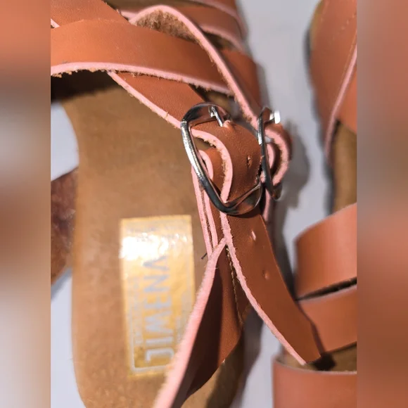 JIMENA Exclusivas 100% Yucatecas Sandals Size 7 Coral color - Picture 3 of 4